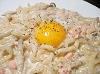 うどんパスタ明太カルボナーラ